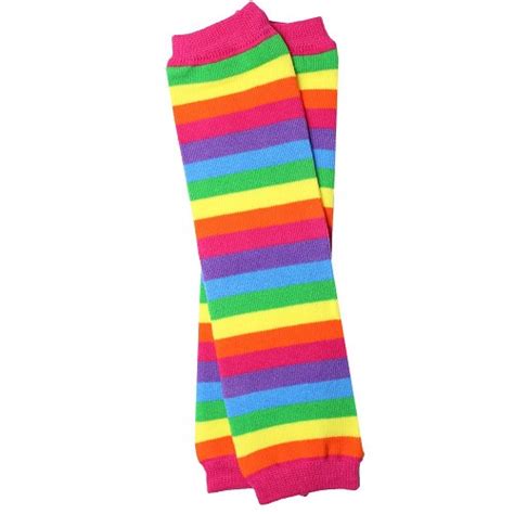 Bright Rainbow Stripe Leg Warmers