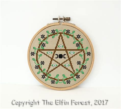 Pentacle Pentagram Cross Stitch Pattern Wiccan Pagan Symbol Etsy In