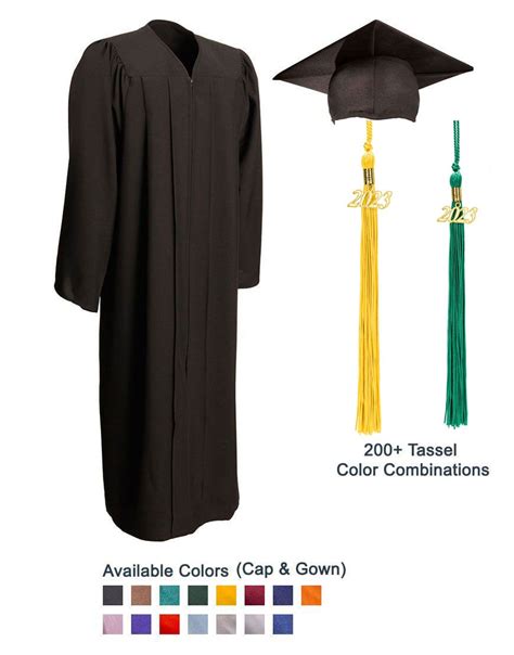 Deluxe Fluted Bachelor Graduation Gown Cap Tassel Package Black Lupon