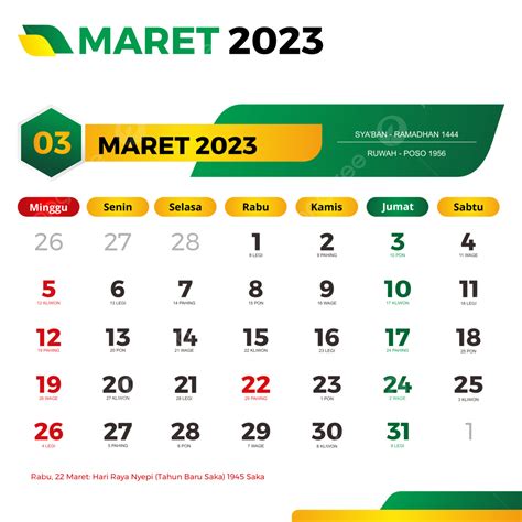 Kalender 2023 Maret Lengkap Dengan Tanggal Merah Cuti Bersama Jawa Dan