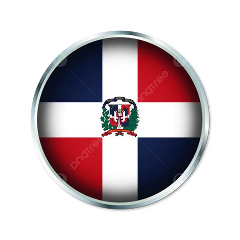 Diseño De Bandera Redonda De República Dominicana Vector Png