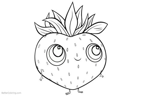 Cute food coloring pages with cute faces for kids tags : Cute Food Coloring Pages Cartoon Strawberry with Hands and ...