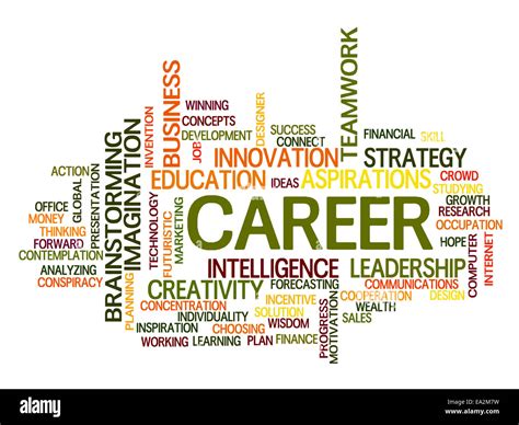 Career Related Words Concept In Word Tag Cloud Stock Photo Alamy
