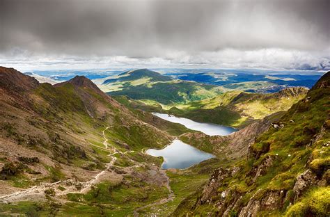 Download Wales Snowdonia Cloud Lake Hill Mountain Nature Landscape 4k