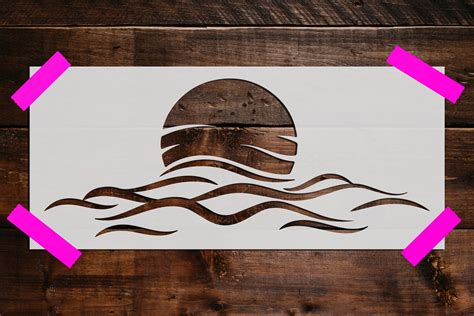 Sunset Stencil Reusable Sunset Stencil Art Stencil Diy Etsy Stencil Crafts Stencil Diy