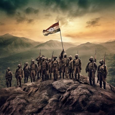 Premium Photo Indian Army Holding Indian Flag Generative Ai