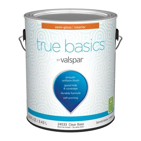 Maybe you would like to learn more about one of these? Valspar 1 Gal True Basics Interior Semi-Gloss Clear Base ...
