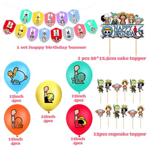 Buy 1 Set Anime One Piece Balloons One Piece Luffy Balloon Banner Cake