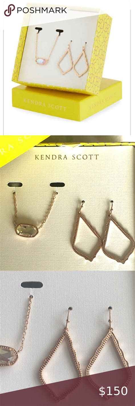 NWT Limited Edition Kendra Scott RARE Gift Set Rose Gold Dichroic Elisa Sophia In Rare
