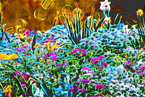 Psychedelic Garden Mixed Media By Vrl Arts Pixels