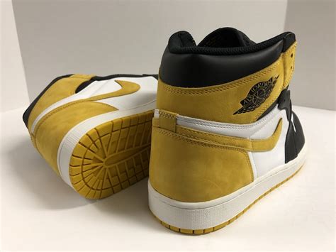 Buy Authentic Nike Air Jordan 1 Retro Yellow Ochre 2018 555088 109