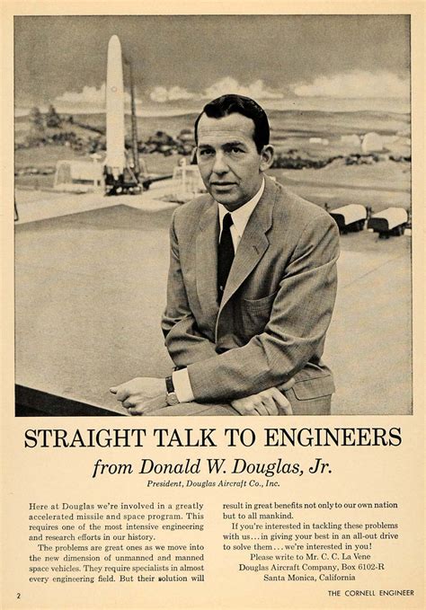 1958 Ad Douglas Aircraft Space Engineers Employment Original Adverti
