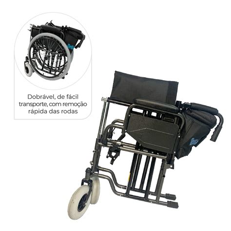 Cadeira De Rodas Aço Dobrável D400 Dellamed