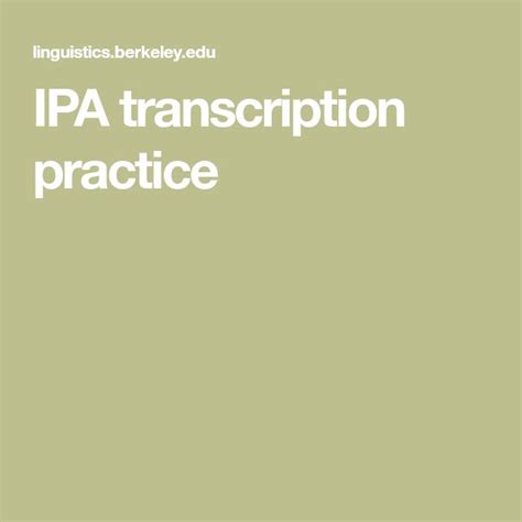 Ipa Transcription Practice Ipa Phonological Processes Workbook