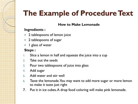 Example Of Procedure Text