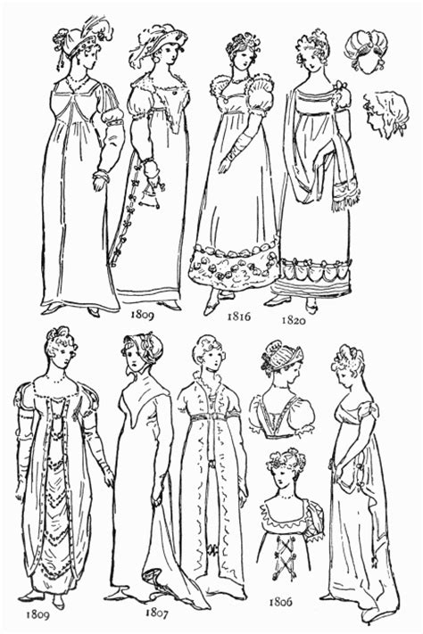 Regency Romance World Female Fashion And Accessories Worn During The