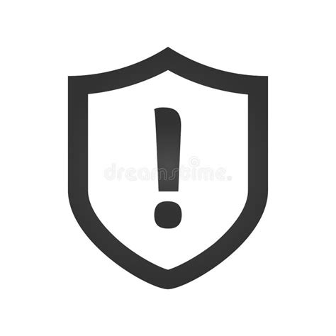 Shield With Exclamation Mark Icon Vector Protection Warning