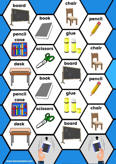 School Classroom Objects Worksheets