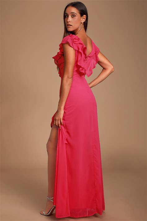 Lovely Pink Maxi Dress Ruffled Maxi Dress Surplice Maxi Dress Lulus