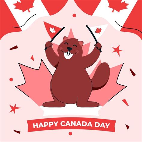 Premium Vector Flat Happy Canada Day Illustration