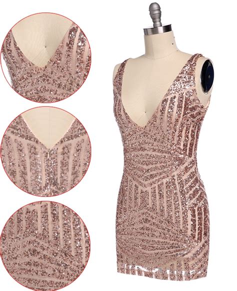 women s sexy deep v neck backless sleeveless sequins dress slim fitting bodycon cocktail party m