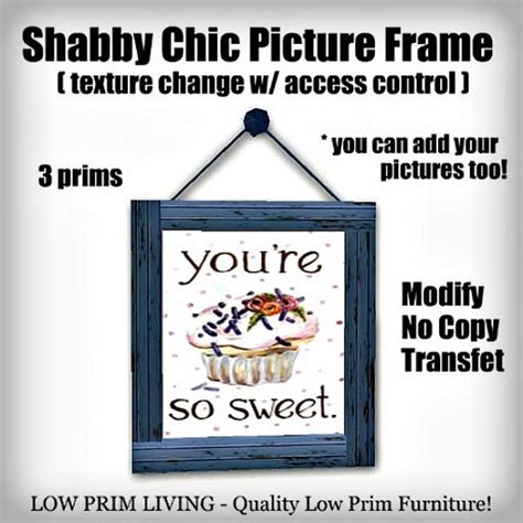 Second Life Marketplace Shabby Chic Picture Frame Texture Changeable
