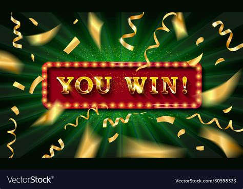 You Win Congratulations Frame Royalty Free Vector Image