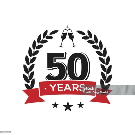 50th Birthday Vintage Icon Template Fifty Years Anniversary Retro