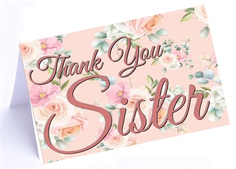 greeting card thank you sister jw printable instant etsy canada