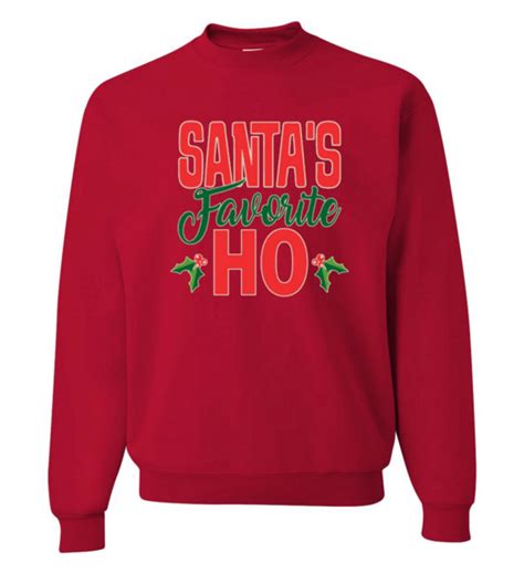 Santas Favorite Ho Mens Christmas Crewneck Sweatshirt Sweatshirts