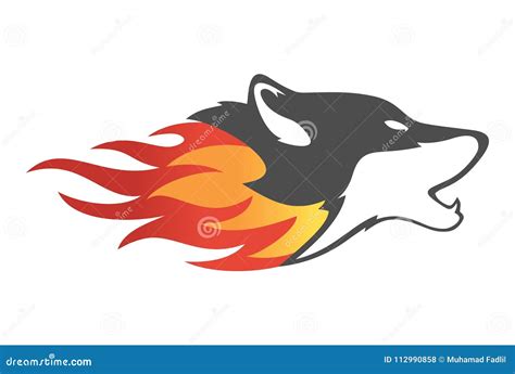 Fire Wolf Logo Stock Vector Illustration Of Emblem 112990858