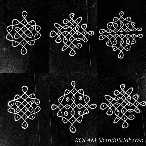 Most kolam designs are so beautiful that you will wonder from where they get these desings. Chikku Kolam | Rangoli designs, Small rangoli design ...