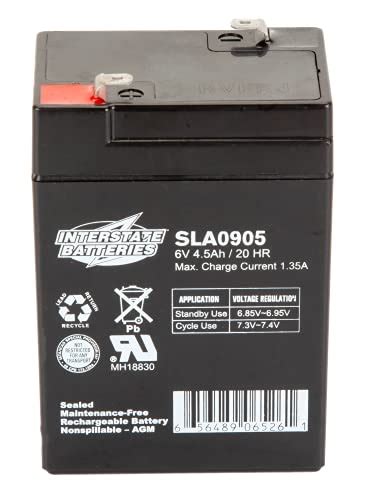 Interstate Batteries 6v 45ah Rechargeable Battery Sla0905 Sealed