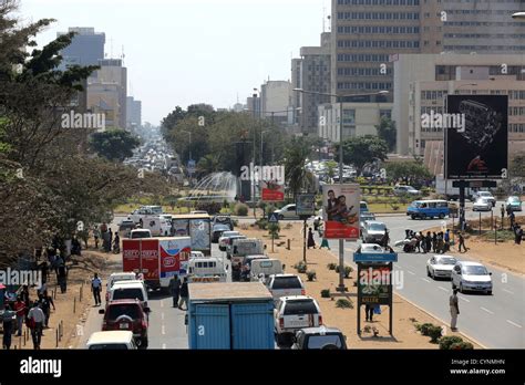 Cairo Road Downtown Lusaka Capital Of Zambia Stock Photo Alamy