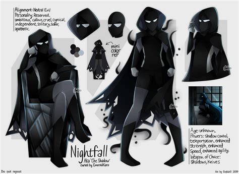 Nightfall 'The Shadow' ref sheet by EmeraldKiara | Spiderman oc ...