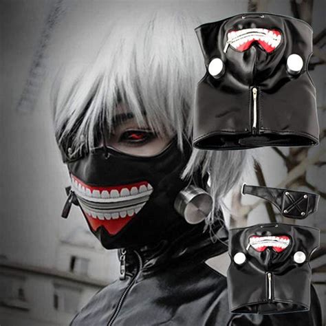 Masque Cosplay Tokyo Ghoul Kaneki Ken Avec Fermeture Réglable En Cuir