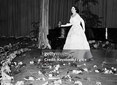 The Italian Opera Singer Renata Tebaldi At The End Of One Of Her