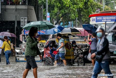 Heavy Rainfall Hits Manila The Philippines Xinhua Englishnewscn