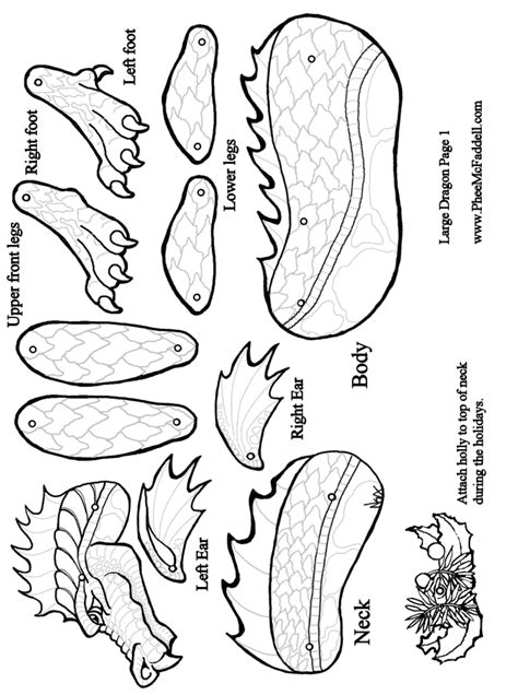 Dragon template animal templates free premium templates. Large Dragon Puppet Page One Coloring and Craft Page