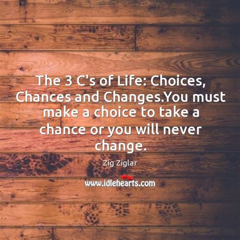 The 3 Cs Of Life Choices Chances And Changesyou Must Make A