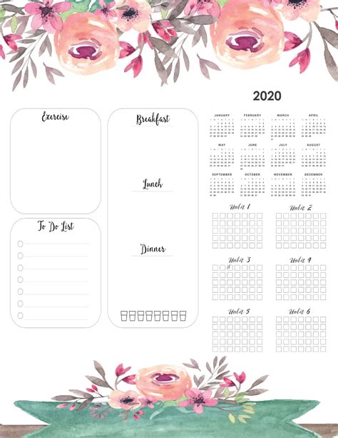 While this is a weight loss program, please remember that the number on the scale does not. Free printable 2020 yearly calendar at a glance | 101 ...