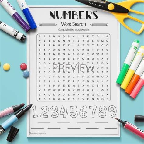 Numbers Word Search Activity Fun Esl Worksheet For Kids