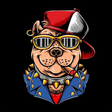 Free Vector Gangster Dog Character Vector Illustration