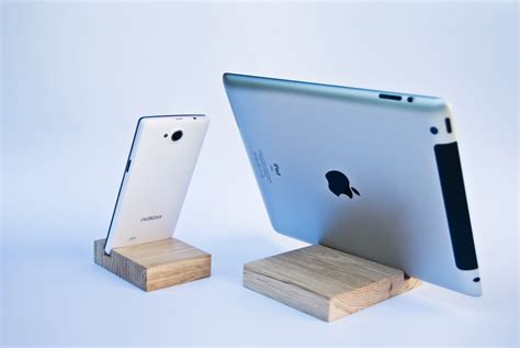 Wood Ipad And Iphone Stand Set Wood Ipad Stand Wooden Iphone Etsy