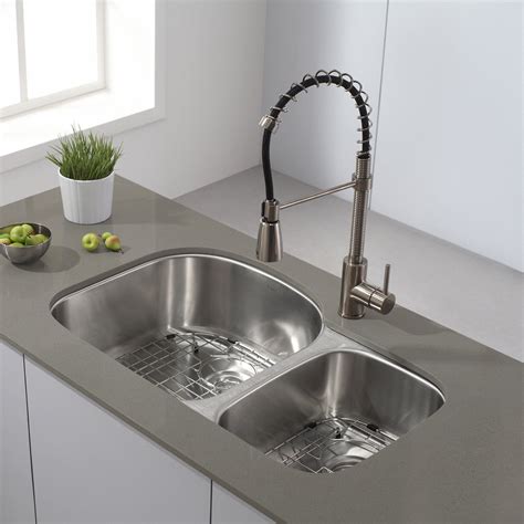 To give your kitchen a modern appearance, consider the kraus forteza granite sink, which has a sleek black granite design that's perfect for elevating your kitchen's aesthetic. Kraus 32" x 20.5 Undermount Double Bowl 60/40 Kitchen Sink ...