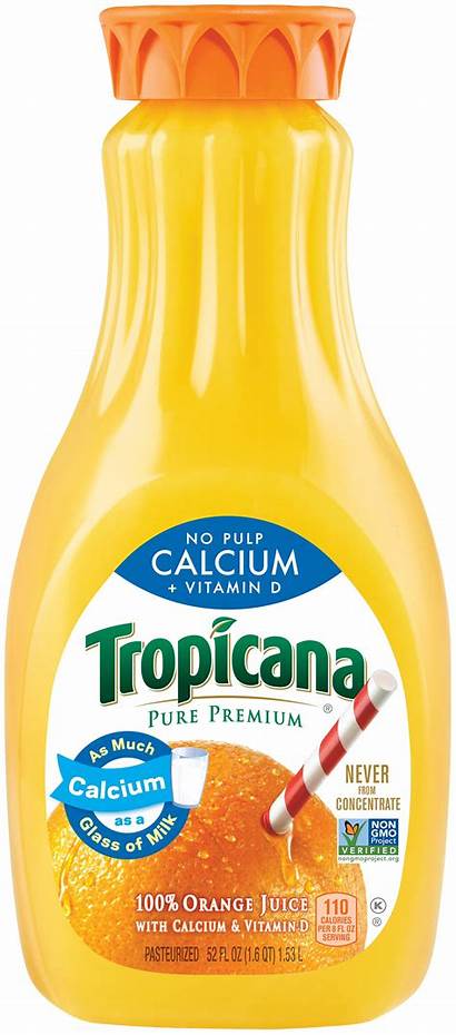 Juice Orange Vitamin Pulp Tropicana Pure Calcium