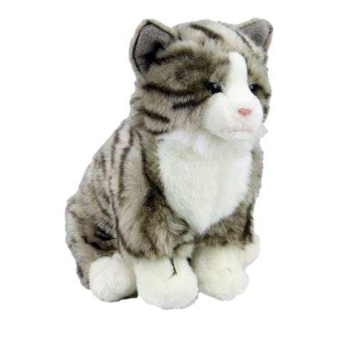 Grey Tabby Catsittingplush Toy30cmstuffed Animalfaithful Friends