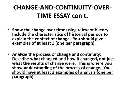Ppt How To Write A Change And Continuity Over Time Essay Ccot