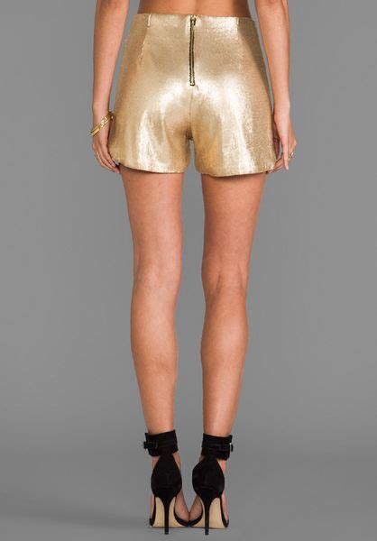 Naven Hot Shorts In Gold Gold Shimmer Lyst