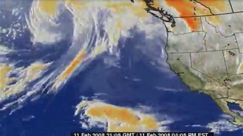 Jan Feb 2008 El Nino Ir Goes Weather Satellite West Coast Us V19000